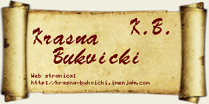 Krasna Bukvički vizit kartica